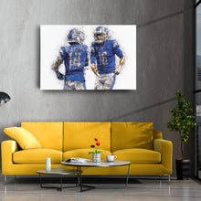 Load image into Gallery viewer, Jared Goff & Amon-Ra St. Brown Canvas Art – Detroit Lions Wall Decor