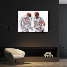Load image into Gallery viewer, Shohei Ohtani & Mike Trout Canvas Art – Los Angeles Angels Wall Decor