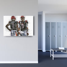 Load image into Gallery viewer, Joe Burrow & Ja'Marr Chase Canvas Art – Cincinnati Bengals Wall Decor