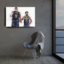 Load image into Gallery viewer, Nikola Jokic & Jamal Murray Canvas Art – Denver Nuggets Wall Decor