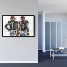 Load image into Gallery viewer, Joe Burrow & Ja'Marr Chase Canvas Art – Cincinnati Bengals Wall Decor