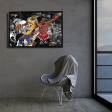 Load image into Gallery viewer, Michael Jordan & Magic Johnson Canvas – Bulls Lakers Basketball Wall Art for Home