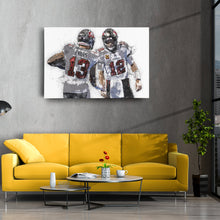 Load image into Gallery viewer, Mike Evans & Tom Brady Canvas Art – Tampa Bay Buccaneers Wall Decor
