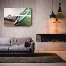 Load image into Gallery viewer, Star Wars Millennium Falcon Tie Fighter Canvas Art - The Force Awakens