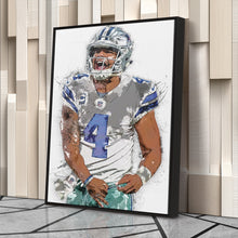 Load image into Gallery viewer, Dak Prescott Canvas Art – Dallas Cowboys Wall Decor