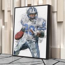 Load image into Gallery viewer, Barry Sanders Canvas Art – Detroit Lions Wall Decor