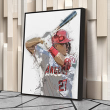 Load image into Gallery viewer, Mike Trout Canvas Art – Los Angeles Angels Wall Decor