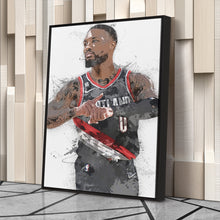 Load image into Gallery viewer, Damian Lillard Canvas Art – Portland Trail Blazers Superstar Wall Decor