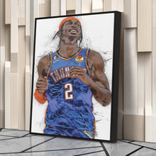 Load image into Gallery viewer, Shai Gilgeous-Alexander Canvas Art – Oklahoma City Thunder Wall Decor