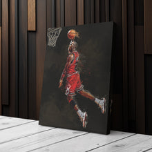 Load image into Gallery viewer, Michael Jordan Slam Dunk Canvas – Chicago Bulls Basketball Wall Art for Home & Man Cave