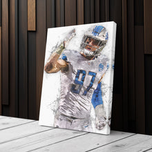 Load image into Gallery viewer, Aidan Hutchinson Canvas Art – Detroit Lions Wall Decor
