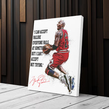 Load image into Gallery viewer, Michael Jordan Canvas Print – Motivational Bulls Quote Wall Art for Sports Fans