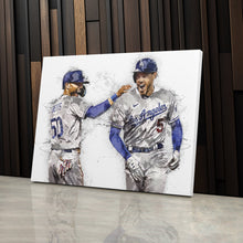 Load image into Gallery viewer, Freddie Freeman & Mookie Betts Canvas Art – Los Angeles Dodgers Wall Decor