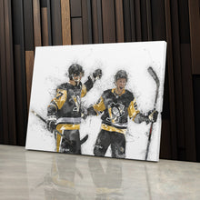 Load image into Gallery viewer, Sidney Crosby & Jake Guentzel Canvas Art – Pittsburgh Penguins Wall Decor