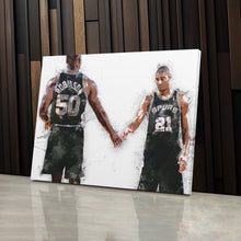 Load image into Gallery viewer, Tim Duncan & David Robinson Canvas Art – San Antonio Spurs Wall Decor