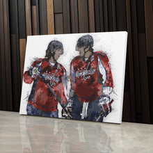 Load image into Gallery viewer, Alex Ovechkin & Nicklas Backstrom Canvas Art – Washington Capitals Wall Decor