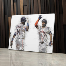 Load image into Gallery viewer, Yordan Alvarez & Jose Altuve Canvas Art – Houston Astros Wall Decor