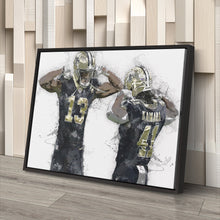 Load image into Gallery viewer, Michael Thomas & Alvin Kamara Canvas Art – New Orleans Saints Wall Decor