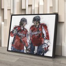 Load image into Gallery viewer, Alex Ovechkin & Nicklas Backstrom Canvas Art – Washington Capitals Wall Decor