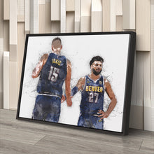 Load image into Gallery viewer, Nikola Jokic & Jamal Murray Canvas Art – Denver Nuggets Wall Decor