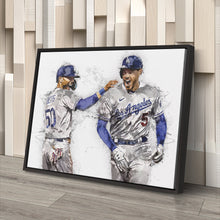 Load image into Gallery viewer, Freddie Freeman & Mookie Betts Canvas Art – Los Angeles Dodgers Wall Decor