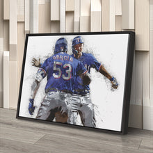 Load image into Gallery viewer, Adolis Garcia & Corey Seager Canvas Art – Texas Rangers Wall Decor