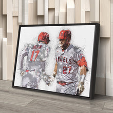 Load image into Gallery viewer, Shohei Ohtani & Mike Trout Canvas Art – Los Angeles Angels Wall Decor
