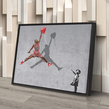 Load image into Gallery viewer, Michael Jordan Banksy Balloon Girl Canvas Art - NBA Street Art Decor