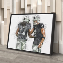 Load image into Gallery viewer, Derek Carr & Davante Adams Canvas Art – Las Vegas Raiders Wall Decor