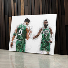 Load image into Gallery viewer, Jaylen Brown & Jayson Tatum Canvas Art – Boston Celtics Wall Decor