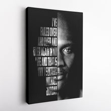 Load image into Gallery viewer, Michael Jordan Face Canvas Art - Motivational NBA Poster Wall Decor