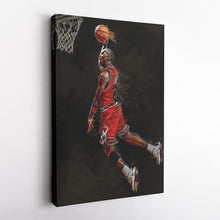 Load image into Gallery viewer, Michael Jordan Slam Dunk Canvas – Chicago Bulls Basketball Wall Art for Home & Man Cave