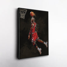 Load image into Gallery viewer, Michael Jordan Slam Dunk Canvas – Chicago Bulls Basketball Wall Art for Home & Man Cave