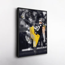 Load image into Gallery viewer, T.J. Watt Canvas Art – Steelers Celebration Wall Decor