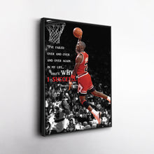 Load image into Gallery viewer, Michael Jordan Quote Canvas – Chicago Bulls Basketball Wall Art for Home Decor