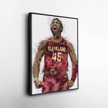 Load image into Gallery viewer, Donovan Mitchell Canvas Art – Cleveland Cavaliers Wall Decor