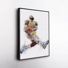 Load image into Gallery viewer, LeBron James Dunk Canvas Art – Los Angeles Lakers Wall Decor