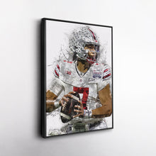 Load image into Gallery viewer, C.J. Stroud Canvas Art – Ohio State Buckeyes Wall Decor