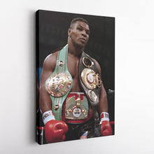Load image into Gallery viewer, Mike Tyson Canvas – Boxing Champion with Belts Wall Art Home Decor