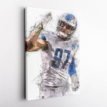 Load image into Gallery viewer, Aidan Hutchinson Canvas Art – Detroit Lions Wall Decor