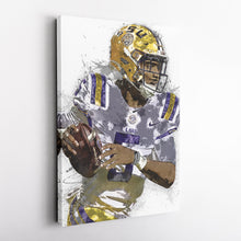 Load image into Gallery viewer, Jayden Daniels Canvas Art – LSU Tigers Wall Decor