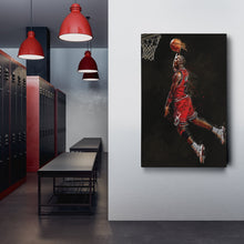 Load image into Gallery viewer, Michael Jordan Slam Dunk Canvas – Chicago Bulls Basketball Wall Art for Home & Man Cave