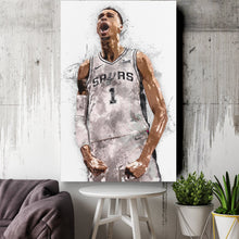Load image into Gallery viewer, Victor Wembanyama Canvas Art – San Antonio Spurs Wall Decor