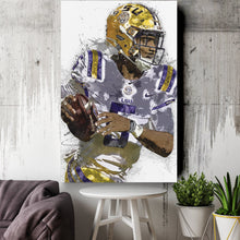 Load image into Gallery viewer, Jayden Daniels Canvas Art – LSU Tigers Wall Decor