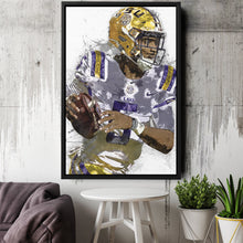 Load image into Gallery viewer, Jayden Daniels Canvas Art – LSU Tigers Wall Decor