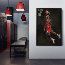 Load image into Gallery viewer, Michael Jordan Slam Dunk Canvas – Chicago Bulls Basketball Wall Art for Home & Man Cave