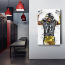 Load image into Gallery viewer, T.J. Watt Canvas Art – Pittsburgh Steelers Wall Decor