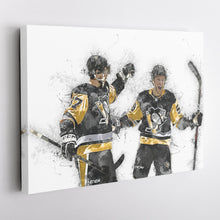 Load image into Gallery viewer, Sidney Crosby & Jake Guentzel Canvas Art – Pittsburgh Penguins Wall Decor