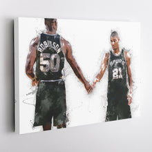 Load image into Gallery viewer, Tim Duncan & David Robinson Canvas Art – San Antonio Spurs Wall Decor