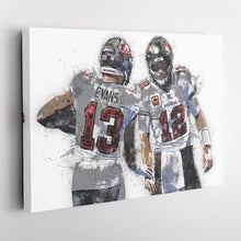 Load image into Gallery viewer, Mike Evans & Tom Brady Canvas Art – Tampa Bay Buccaneers Wall Decor